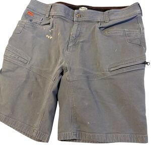 Brunt The Martin Short Mens 38x10 Gray Utility Cargo Canvas Workwear Stained